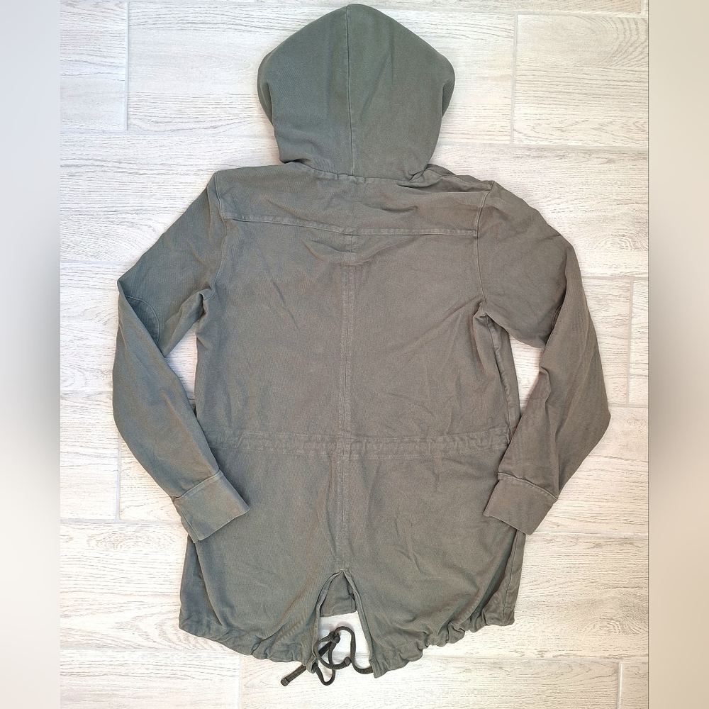 James Perse utility anorak parka full zip olive green cotton twill Size 3 Large - Picture 5 of 7